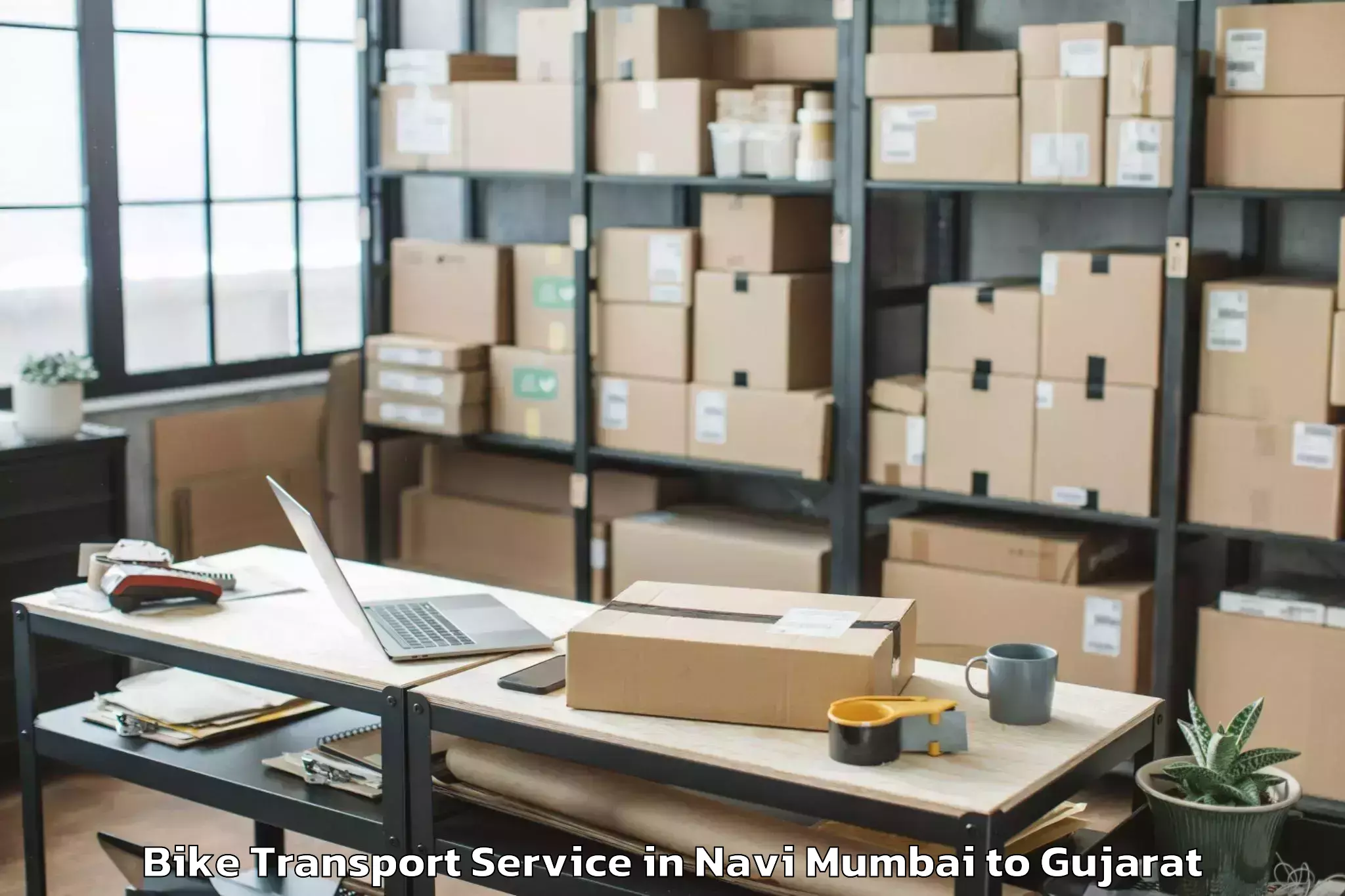 Hassle-Free Navi Mumbai to Suamandeep Vidyapeeth Vadodara Bike Transport